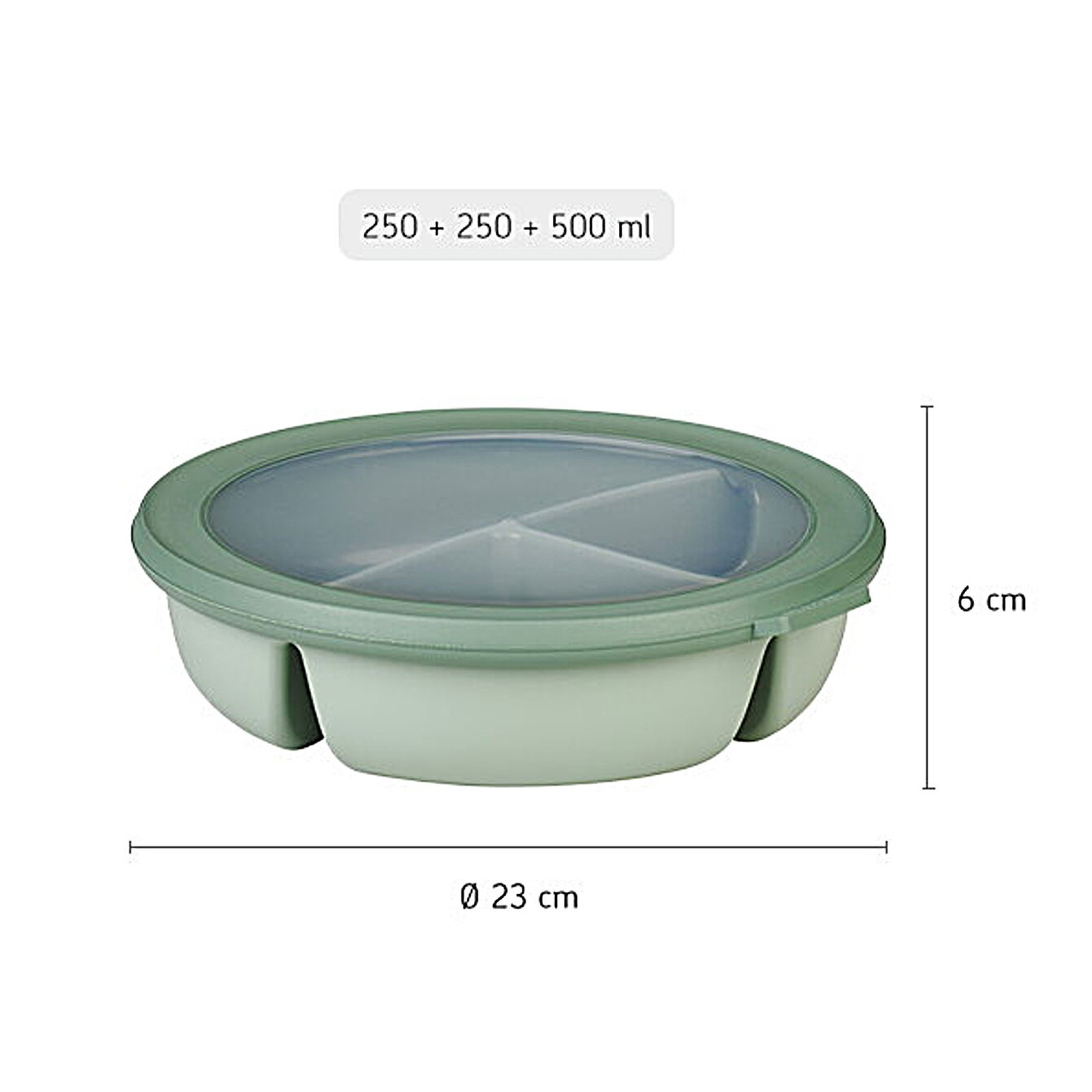 Mepal CIRQULA Bento Bowl 3-Fächer-Schüssel Nordic Blue - A 