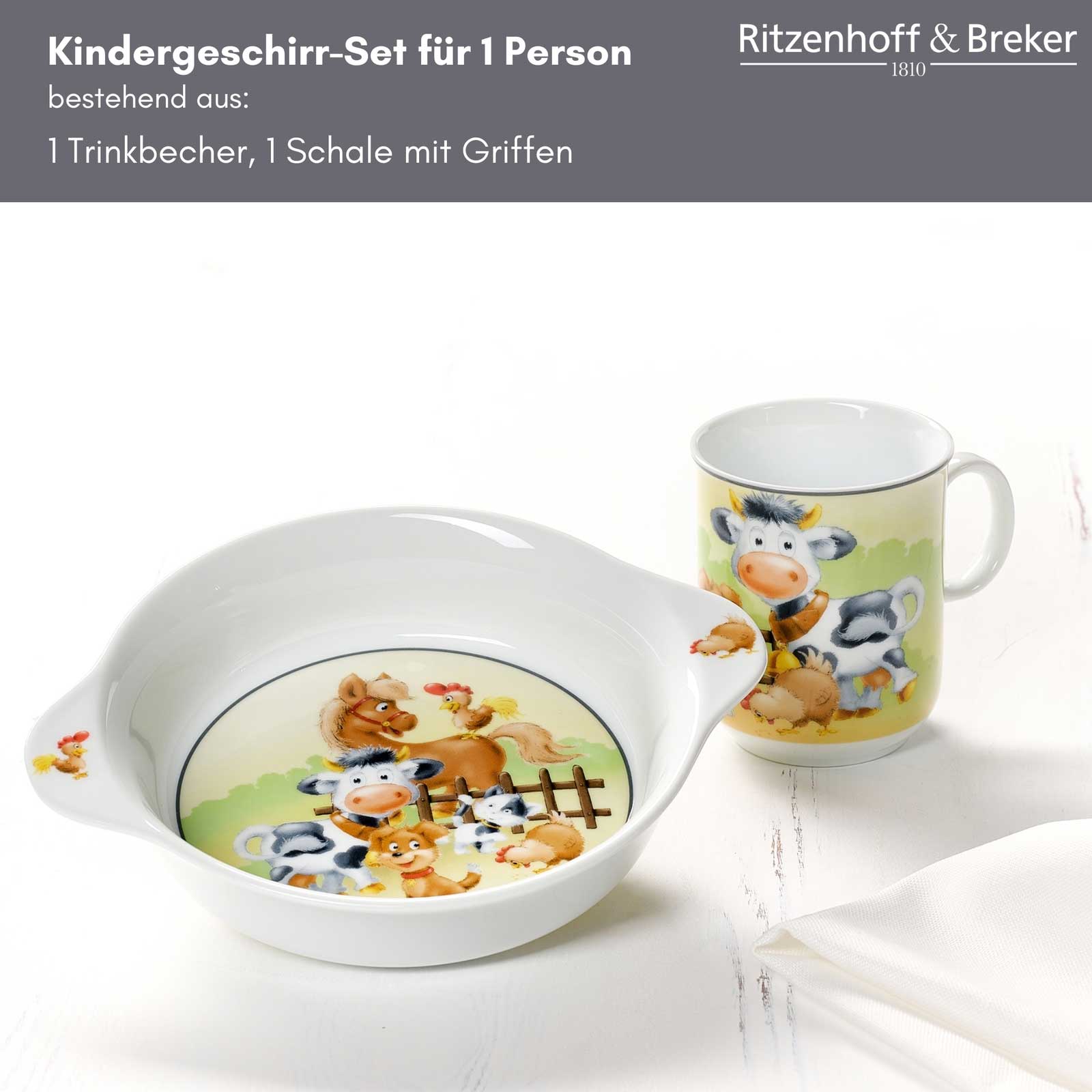 Ritzenhoff & Breker HOFTIERE Kindergeschirr Set 2-teilig