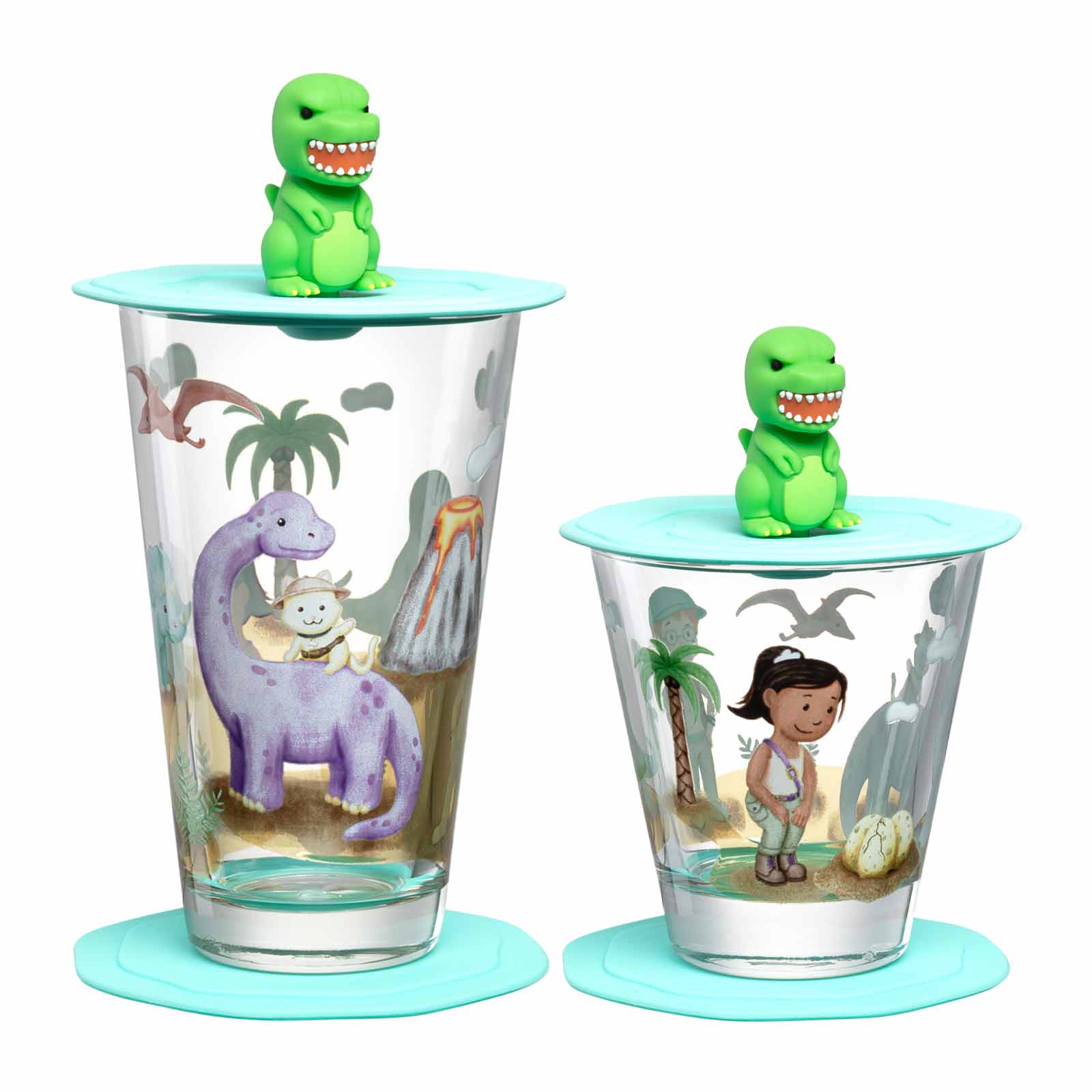 Leonardo BAMBINI Avventura Kinderbecher Dino 215 ml & 300 ml 2er Set - A 