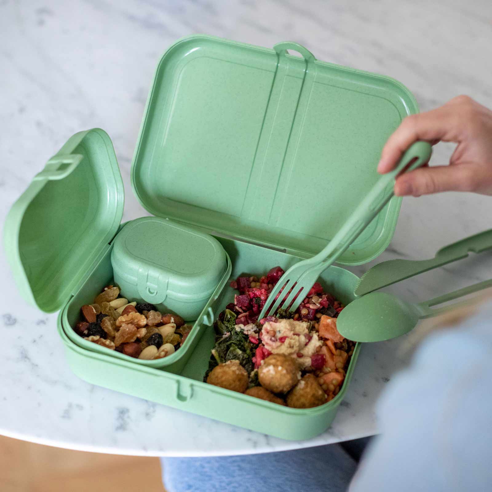 Koziol PASCAL READY Lunchbox-Set nature leaf green - A 