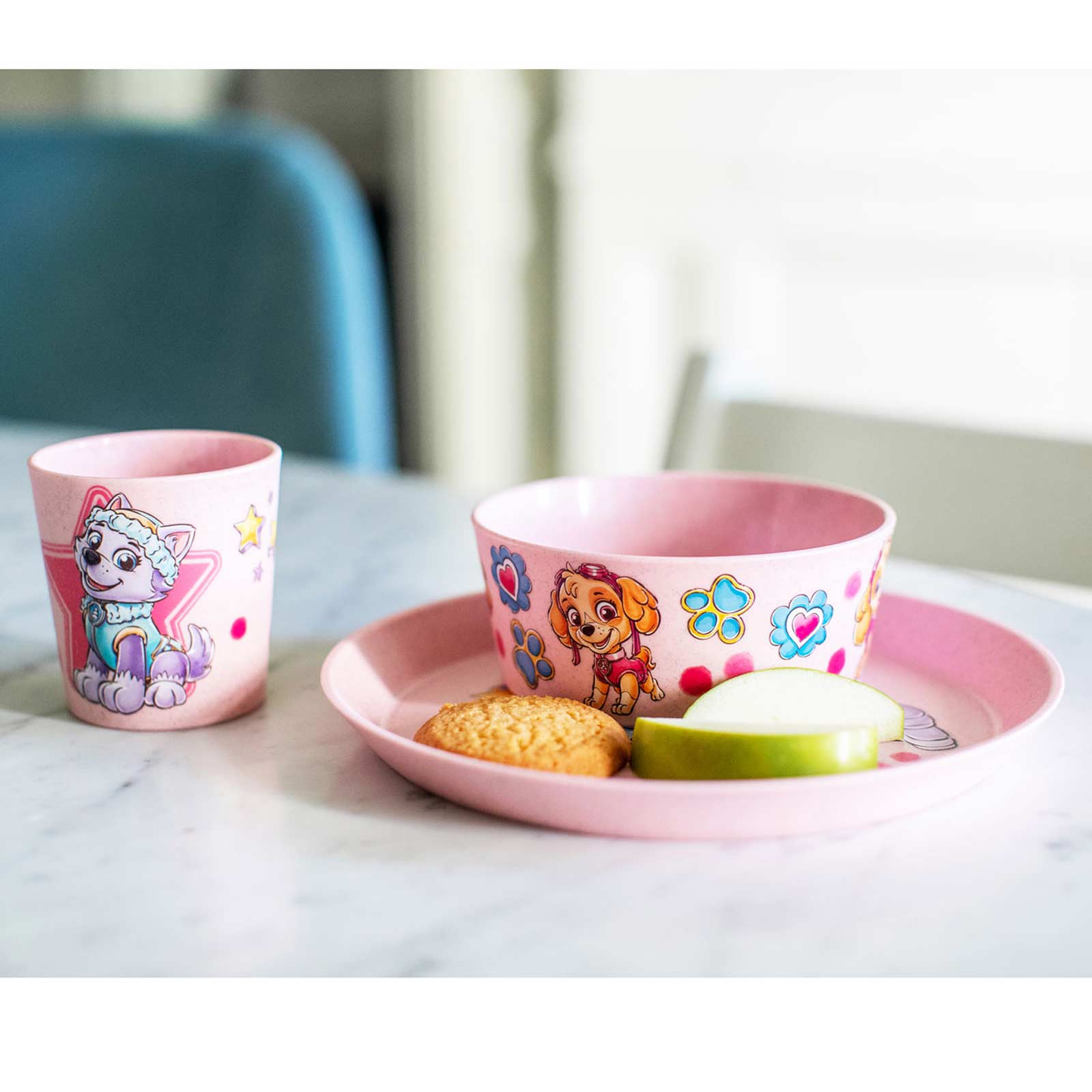 Koziol CONNECT Kindergeschirrset 3-teilig Paw Patrol organic pink - A 