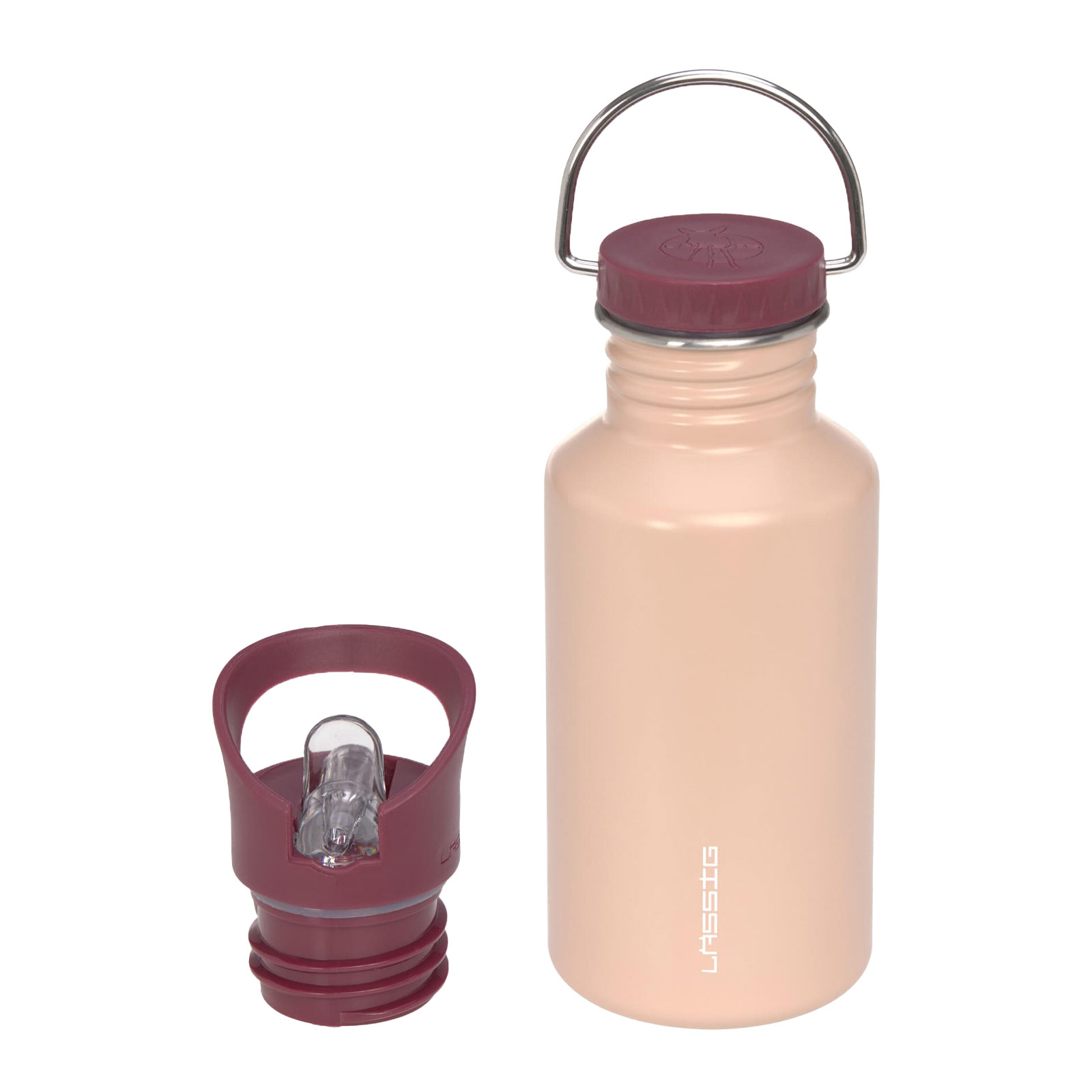 Lässig Kinder Edelstahl Trinkflasche 500 ml Rosa - A 