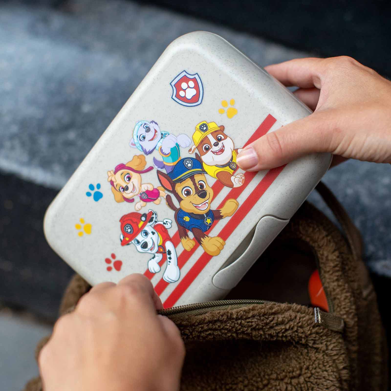 Koziol CANDY Lunchbox mit Trennschale L Paw Patrol organic sand - A 