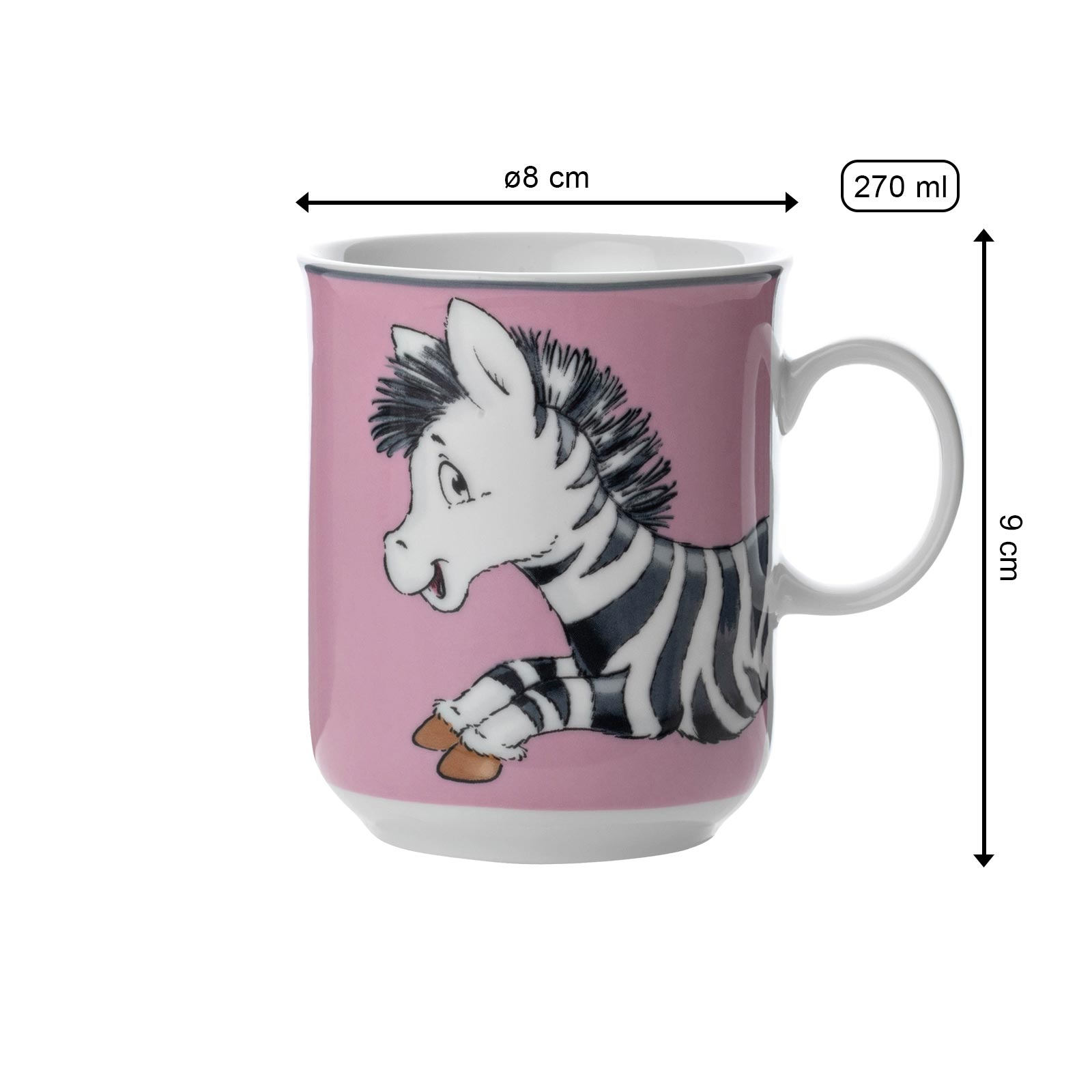 Kinderbecher mit Gravur HAPPY ZOO 270 ml Zebra