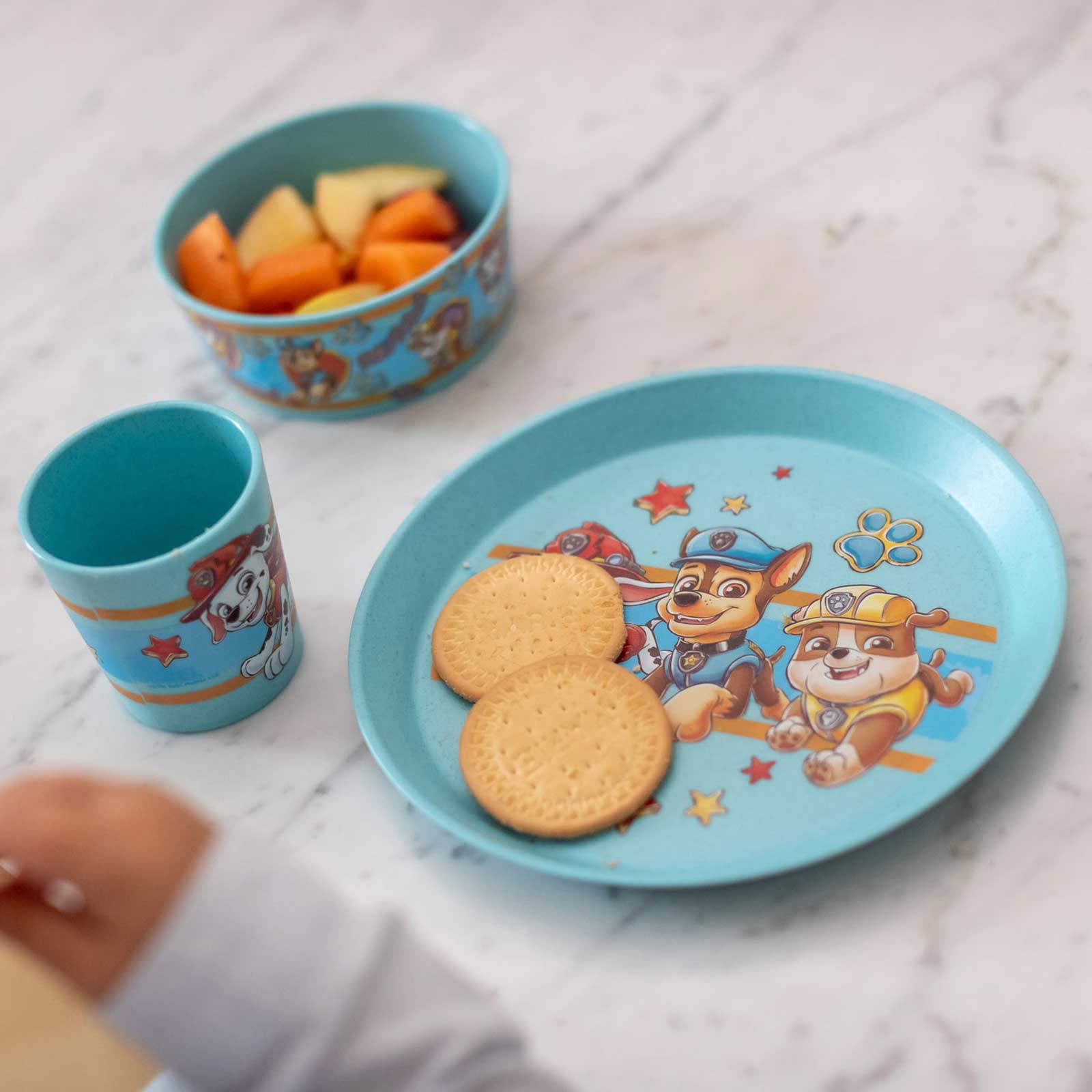 Koziol CONNECT Kindergeschirrset 3-teilig Paw Patrol organic blue - A 