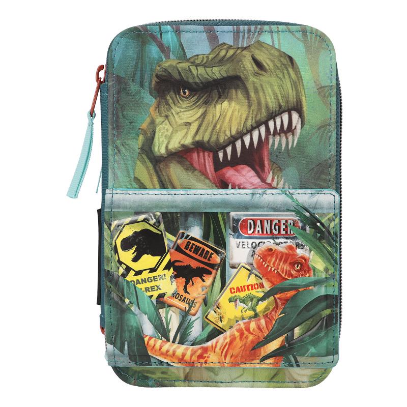 Dino World 3-Fach Federtasche DANGER inkl. Stifte