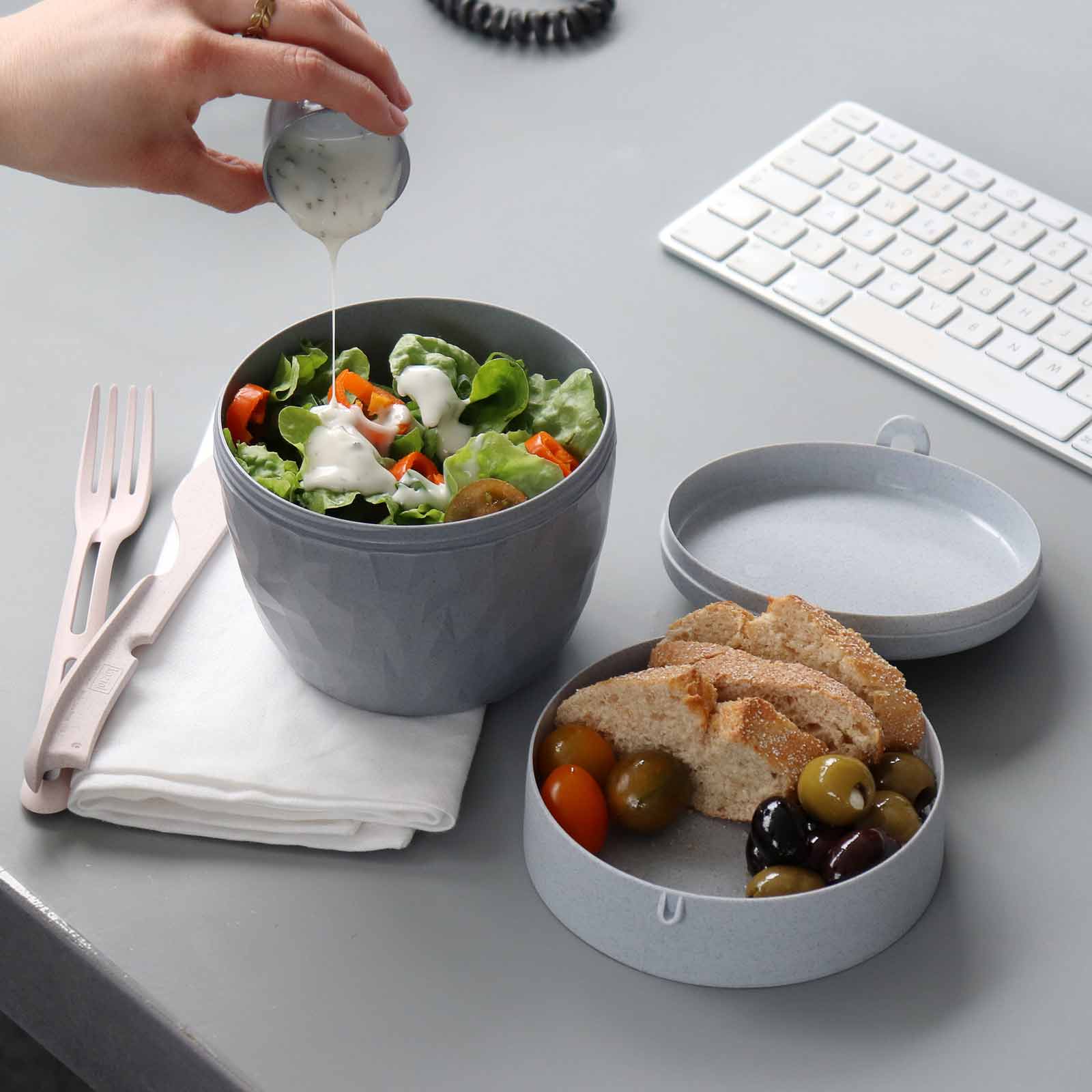 Koziol Bentobox L organic concrete grey - A 