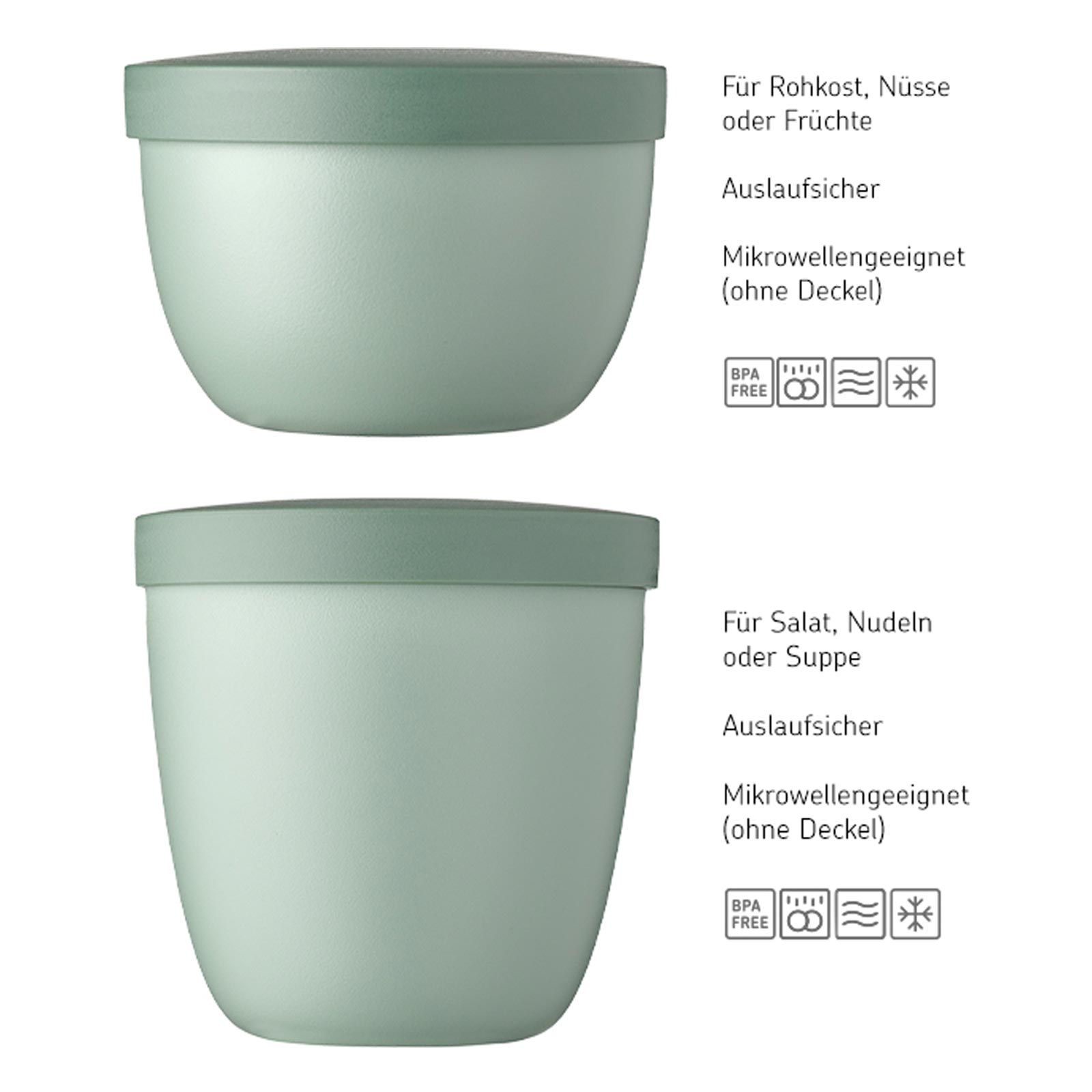 Mepal ELLIPSE Snackpot 350 & 500 ml 2er Set Nordic Sage