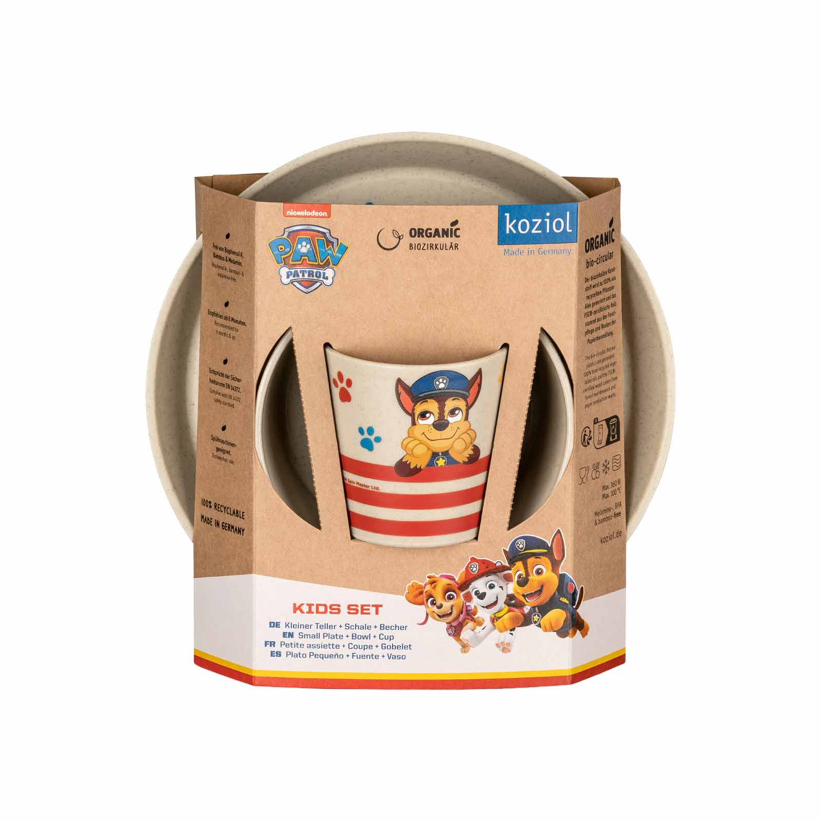 Koziol CONNECT Kindergeschirrset 3-teilig Paw Patrol organic sand - A 