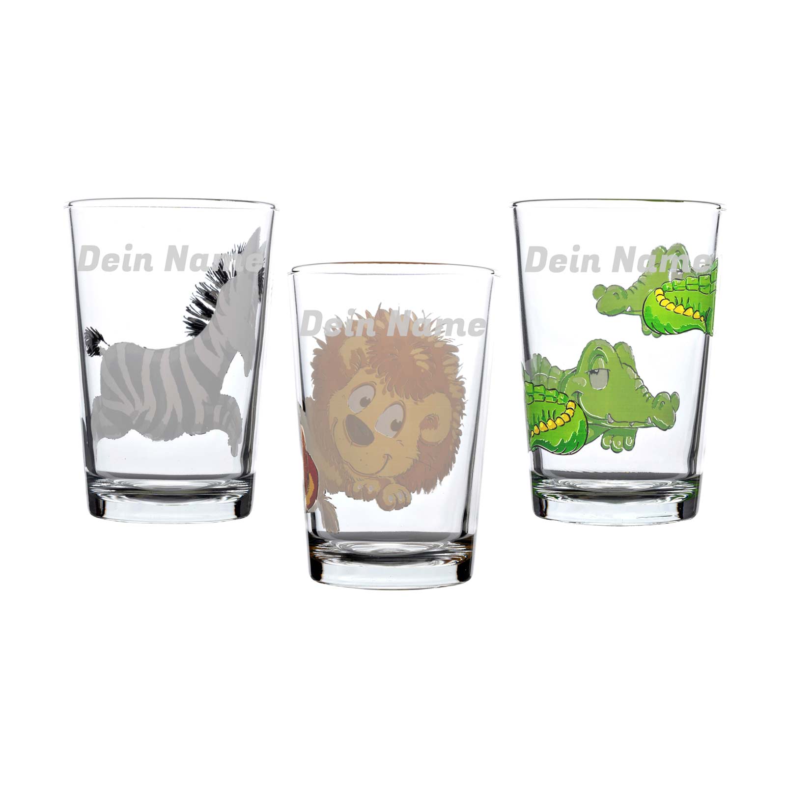 Kinderbecher mit Gravur Happy Zoo 3er Set