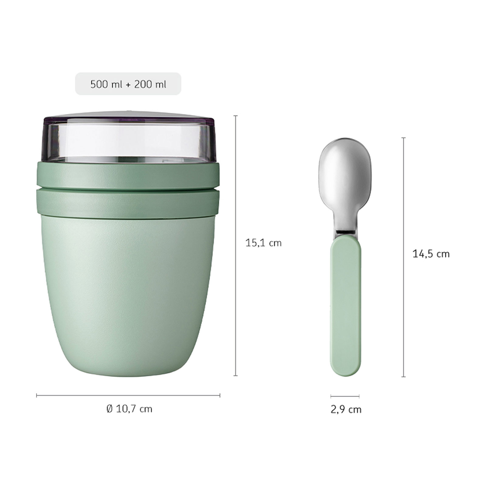 Mepal ELLIPSE Lunchpot + Faltbarer Löffel in Nordic Sage