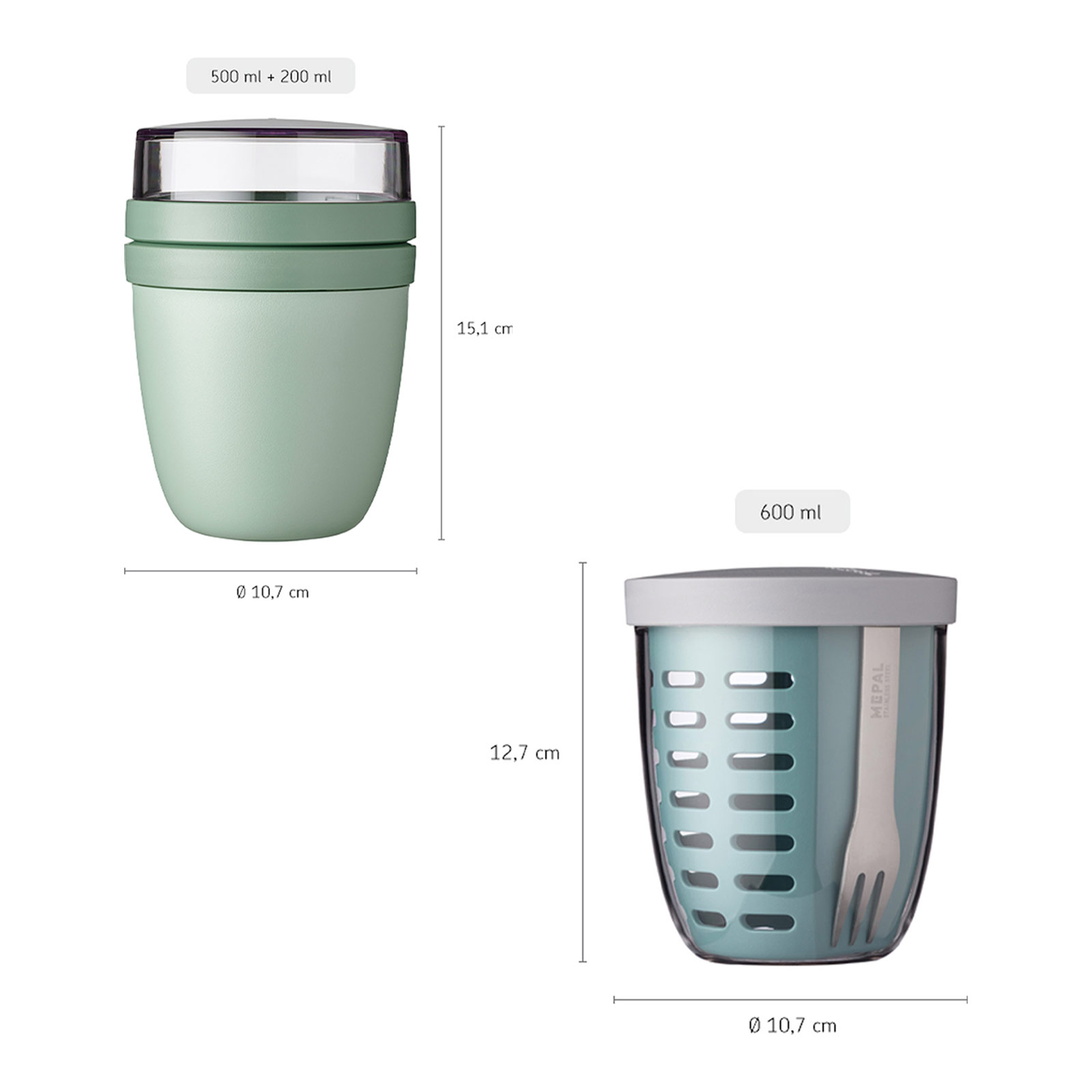 Mepal ELLIPSE Lunchpot mit Fruitpot Nordic Sage