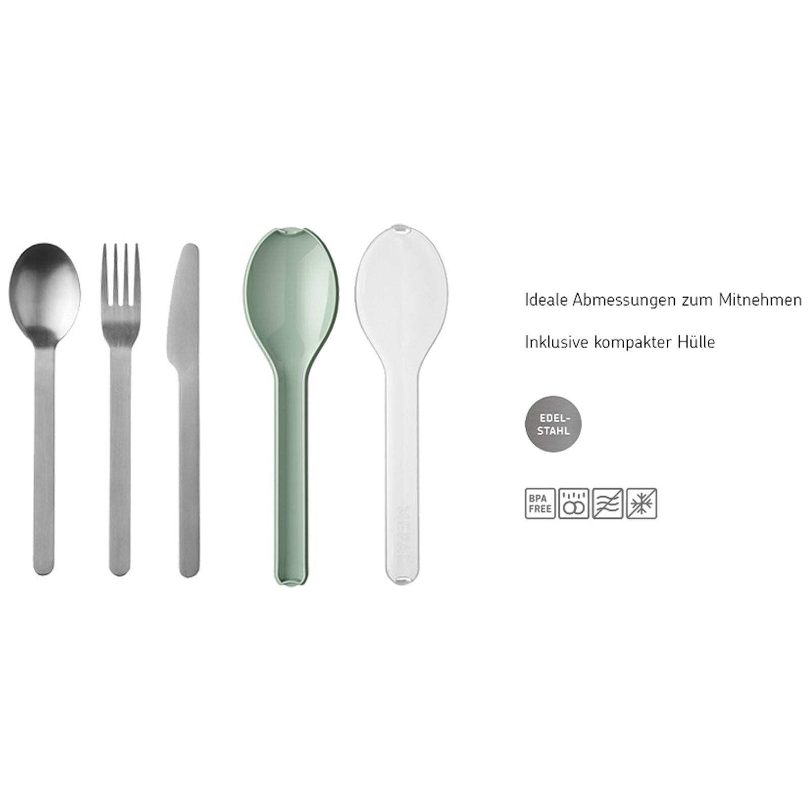 Mepal ELLIPSE Besteck-Set 3-teilig weiß