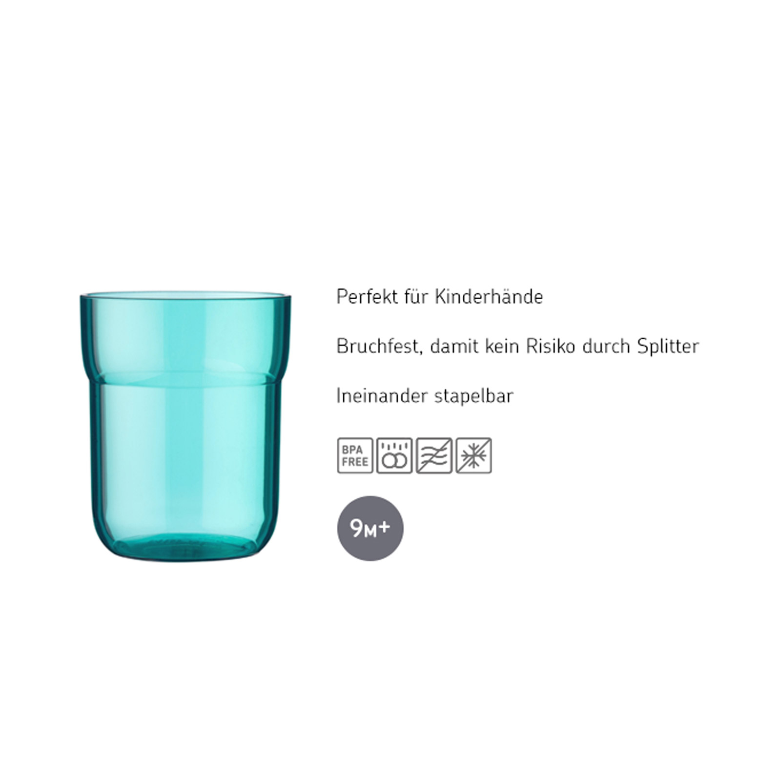 Mepal MIO Kinder-Trinkglas 250 ml deep blue 3er Set - A