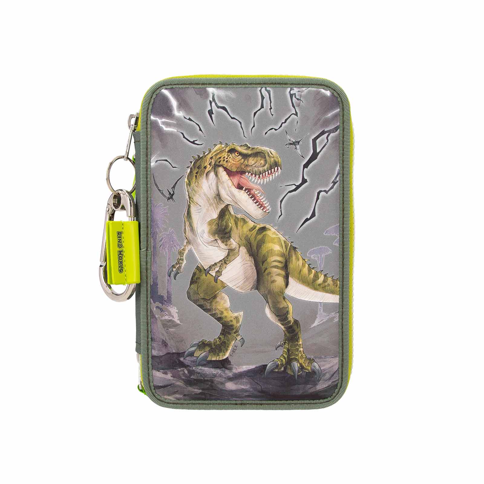 Dino World 3-Fach Federtasche Reflector inkl. Stifte