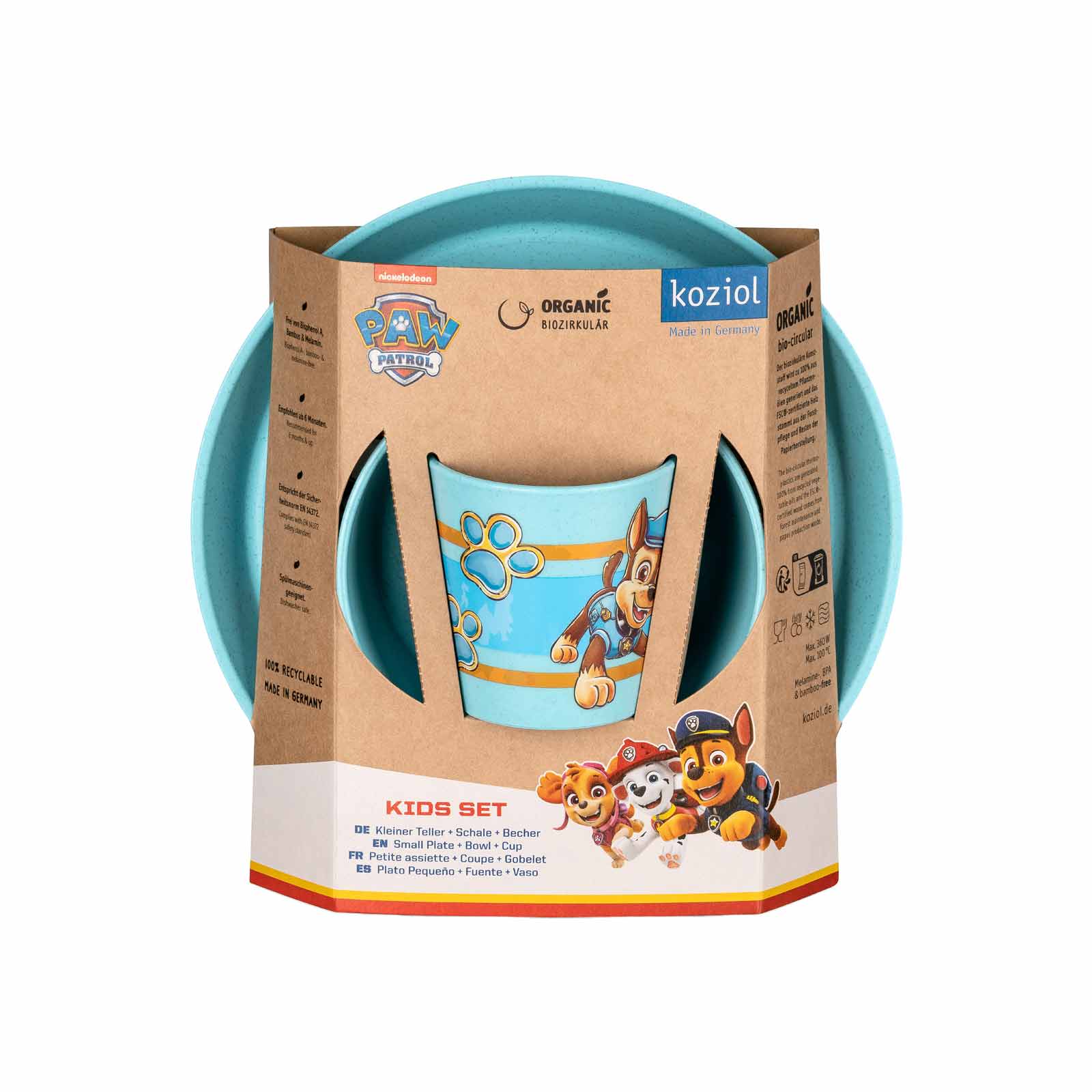 Koziol CONNECT Kindergeschirrset 3-teilig Paw Patrol organic blue - A 