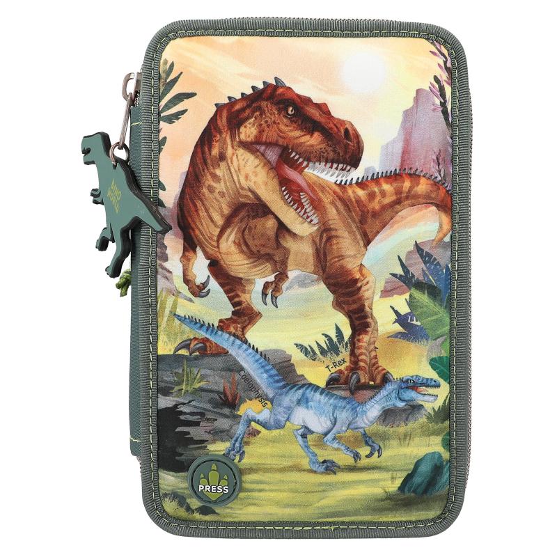 Dino World 3-Fach Federtasche LED Landschaft inkl. Stifte