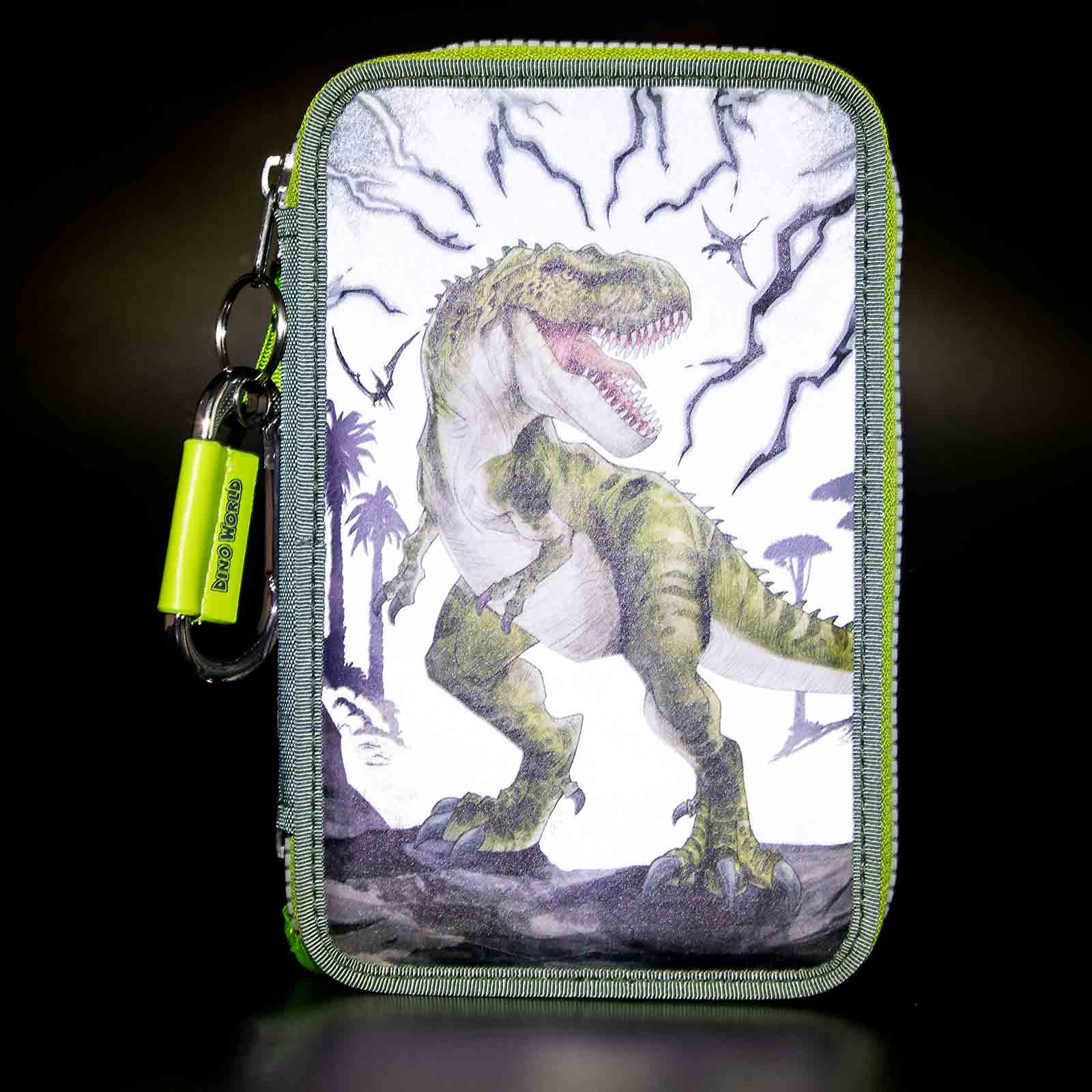 Dino World 3-Fach Federtasche Reflector inkl. Stifte