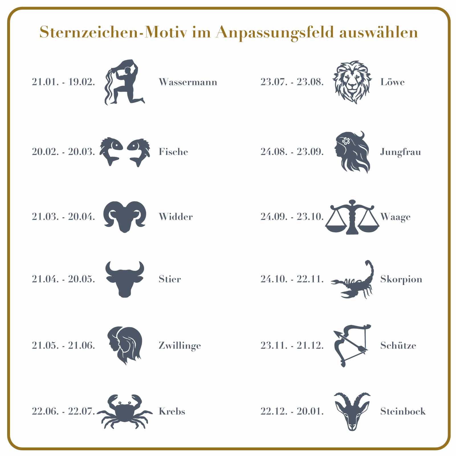 Glastasse & Trinkglas mit Gravur - Sternzeichen + Personalisierung